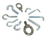 Hooks and eye bolts for holding magnets