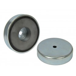 Magnet v pouzdře, průměr 80 mm, s otvorem pro šroub s plochou hlavou, feritový