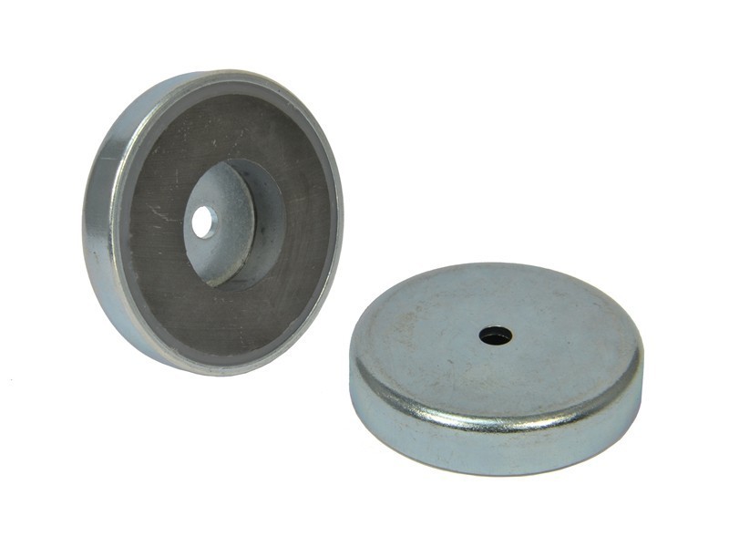 Magnet v ohišju, premer 40 mm, z odprtino za vijak s ploščato glavo, ferit