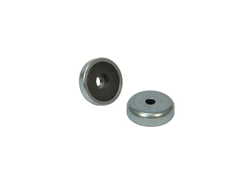 Magnet v ohišju, premer 20 mm, z odprtino za vijak s ploščato glavo, ferit