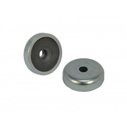 Magnet în carcasă, diametru 16 mm, cu orificiu pentru cap de șurub, ferită