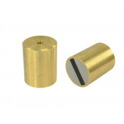 Magnet in Messinggehäuse, Durchmesser 32 mm, M6 Innengewinde, Höhe 40 mm, Neodym