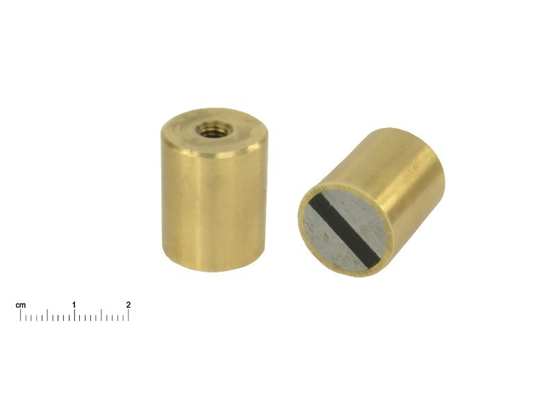 Íman em revestimento de latão, diâmetro 20 mm, rosca interna M6, altura 25 mm, neodímio
