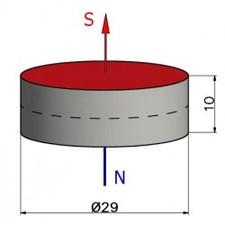 D29 x 10 / N38 - íman de neodímio (NdFeB)