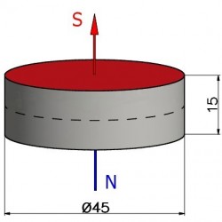 D45 x 15 / N35 - Neodüüm magnet (NdFeB)