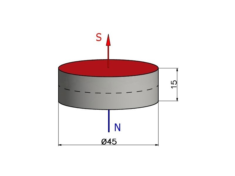 D45 x 15 / N35 - Neodymium magnet (NdFeB)