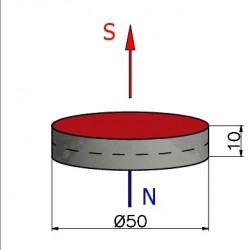 D50 x 10 / F30 - feritový magnet