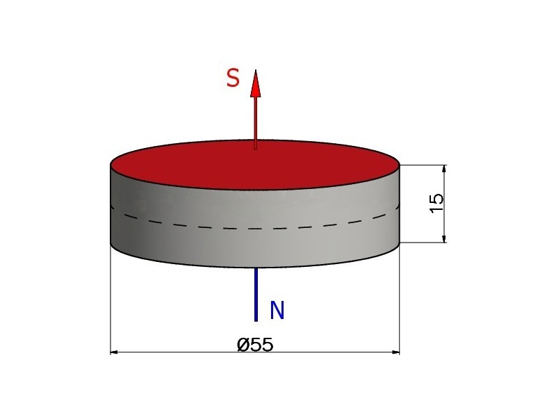 D55 x 15 / N35 - magnet de neodim (NdFeB)