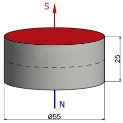 D55 x 25 / N35 - Neodímium mágnes (NdFeB)
