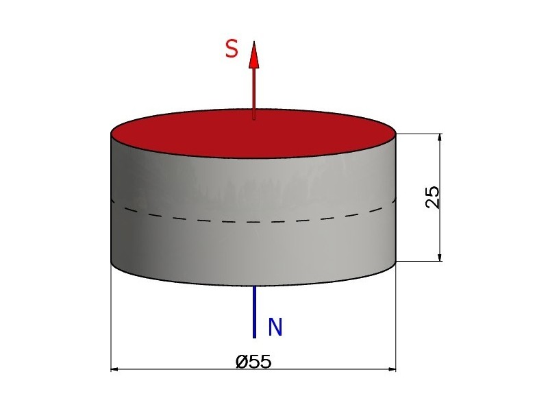 D55 x 25 / N35 - Neodymmagnet (NdFeB)