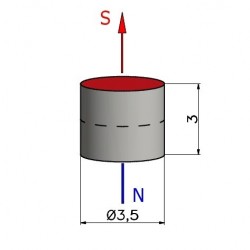 D3,5 x 3 / N38 - small magnet