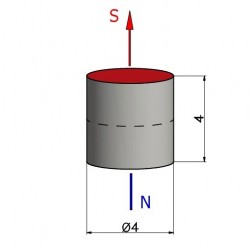 D4 x 4 / N38 - small cylindrical magnet