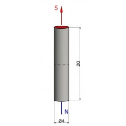 D4 x 20 / N38 - Magnete ad asta