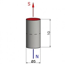 D5 x 10 / N38 - Neodüüm magnet (NdFeB)