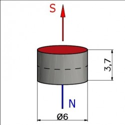 D6 x 3,7 / F30 - íman de ferrite