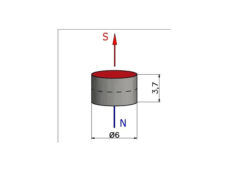 D6 x 3,7 / F30 - Ferrit Magnet