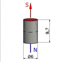 D6 x 9,7 / F30 - aimant en ferrite