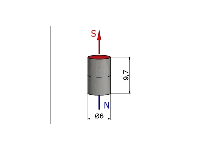 D6 x 9,7 / F30 - феритовий магніт