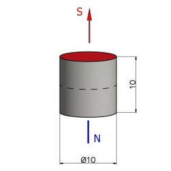 D10 x 10 / N38 - Neodymium magnet (NdFeB)