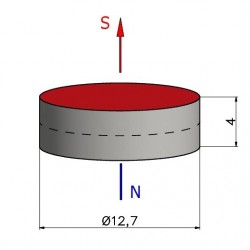 D12,7 x 4 / N35 - Neodymium magnet (NdFeB)