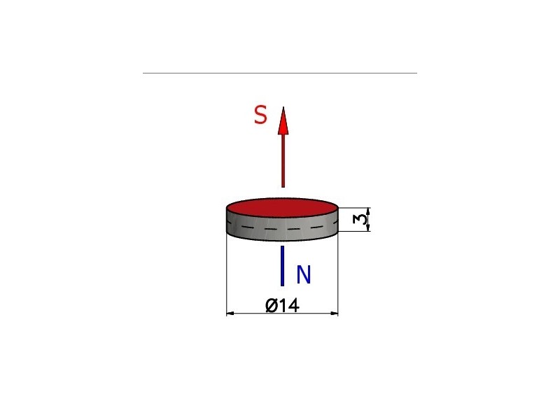 D14 x 3 / F30 - ferrittmagnet
