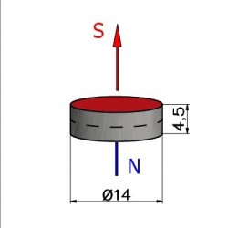 D14 x 4,5 / F30 - ferriittimagneetti