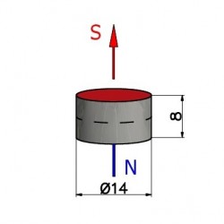 D14 x 8 / F30 - feritový magnet