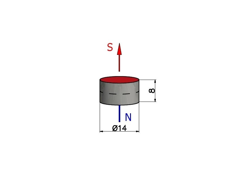D14 x 8 / F30 - íman de ferrite