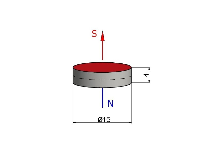 D15 x 4 / F30 - feritový magnet