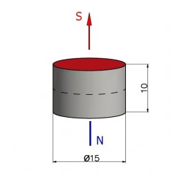 D15 x 10 / N35 - Neodymmagnet (NdFeB)