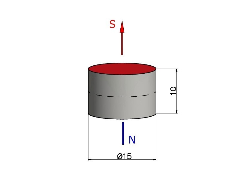 D15 x 10 / N35 - Neodym Magnet (NdFeB)