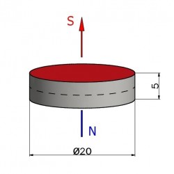 D20 x 5 / F30 - феритовий магніт