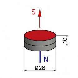 D28 x 10 / F30 - ferrittmagnet