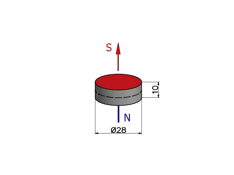 D28 x 10 / F30 - feritový magnet