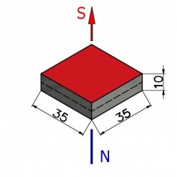 35 x 35 x 10 / N38 - magnet de neodim (NdFeB)