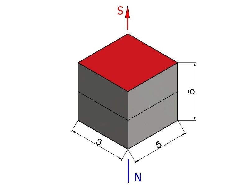 5 x 5 x 5 / N42 - Neodymium magneet (NdFeB)