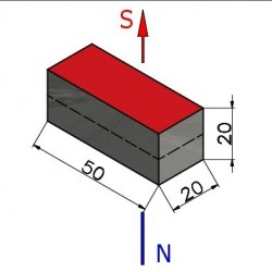50 x 20 x 20 / F30 - íman de ferrite