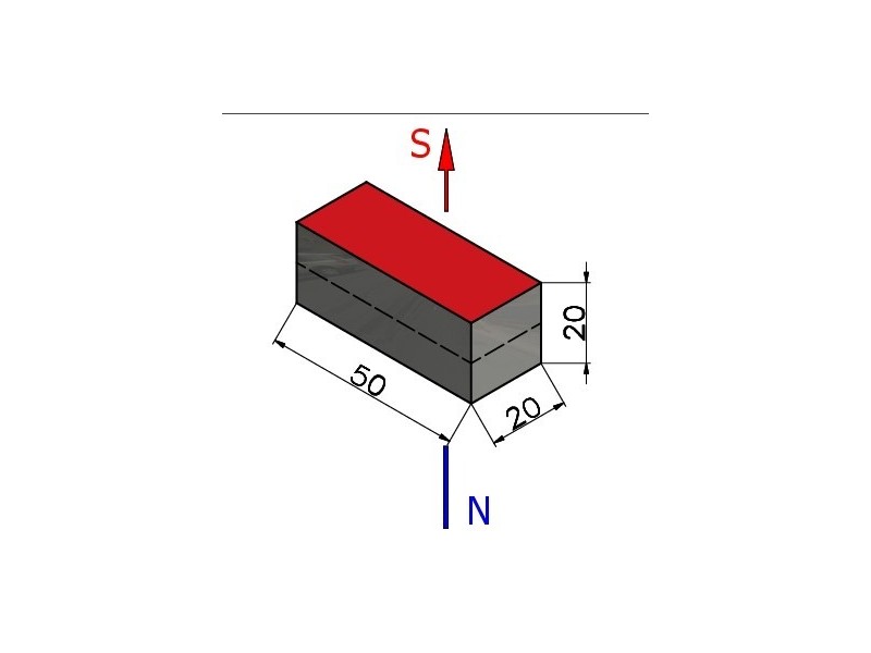 50 x 20 x 20 / F30 - феритовий магніт