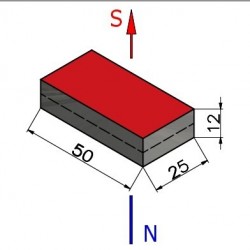 50 x 25 x 12 / N38 - Neodimov magnet (NdFeB)