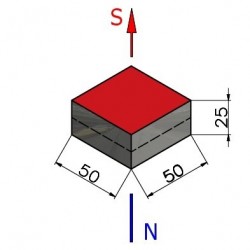 50 x 50 x 25 / N42 - Neodimyum mıknatıs (NdFeB)