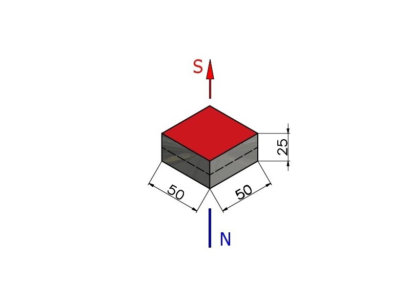 50 x 50 x 25 / N42 - Neodymium magnet (NdFeB)
