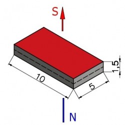 10 x 5 x 1,5 / N38 - íman de neodímio (NdFeB)