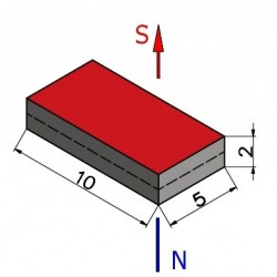 10 x 5 x 2 / N38 - Neodymmagnet (NdFeB)