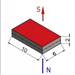 10 x 6 x 2 / N38 - Neodymium magnet (NdFeB)