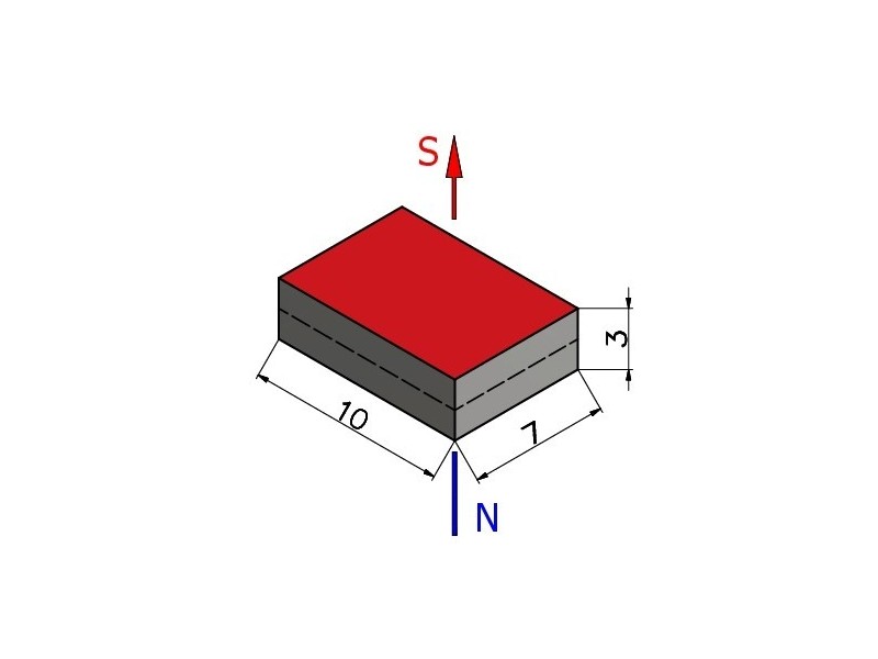 10 x 7 x 3 / N38 - Neodym Magnet (NdFeB)