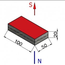 100 x 50 x 20 / N38 - Neodymium magneet (NdFeB)