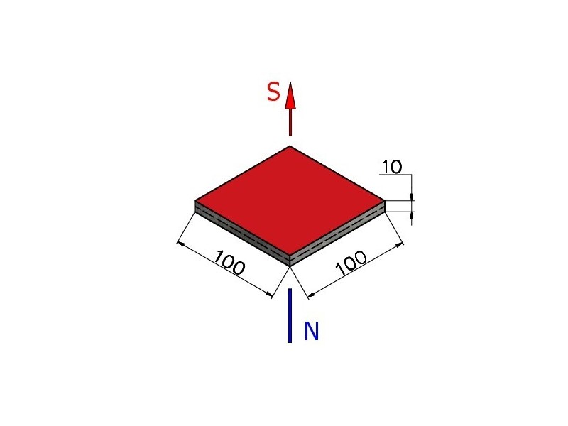 100 x 100 x 10 / N42 - Neodymmagnet (NdFeB)