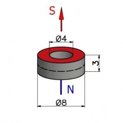 D8 X d4 X 3 / F30 - magnete in ferrite