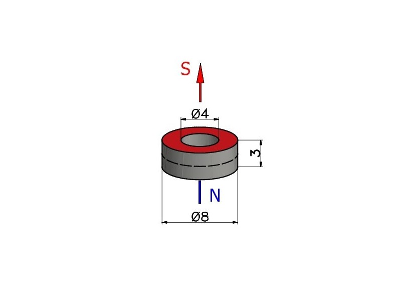 D8 X d4 X 3 / F30 - magnete in ferrite