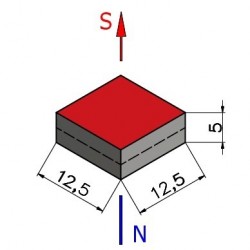 12,5 x 12,5 x 5 / N38 - Neodymmagnet (NdFeB)